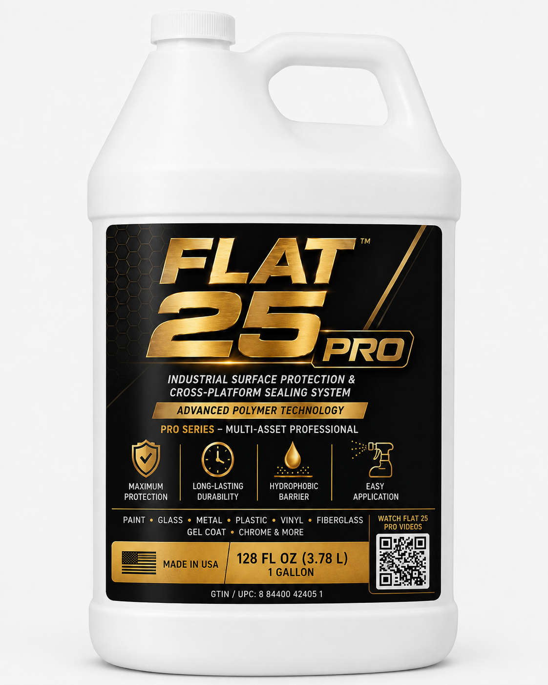 Flat 25 Pro | 128 oz Concentrate — Makes 8 Gallons | No Cure Time